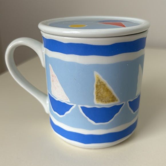 Hallmark Spring Fever Sailboat Mug with Lid Vintage Coastal Nautical Summer - Picture 6 of 12